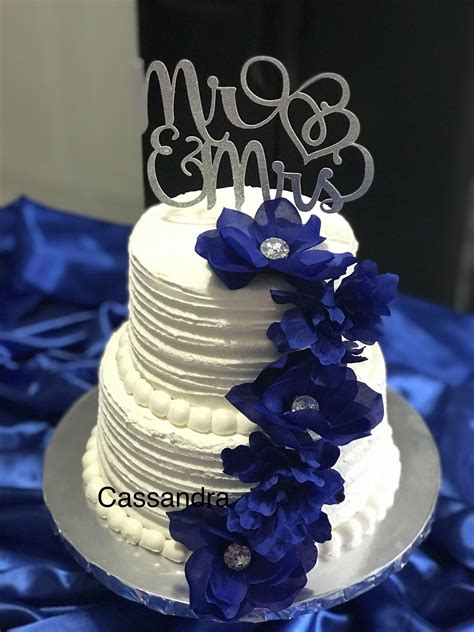 2 Tier Wedding Cakes In Royal Blue For 2023 Jenniemarieweddings