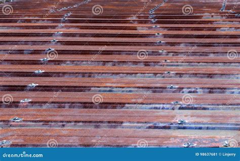 Old Corrugated Rusty Roof Stock Image Image Of Grunge 98637681