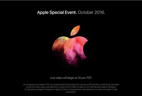 Apple Special Event Oktobar 2016 Video Special Events Video Event