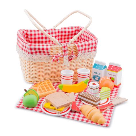 New Classic Toys 10590 Kitchen And Food Toys Picnic Basket Set 27