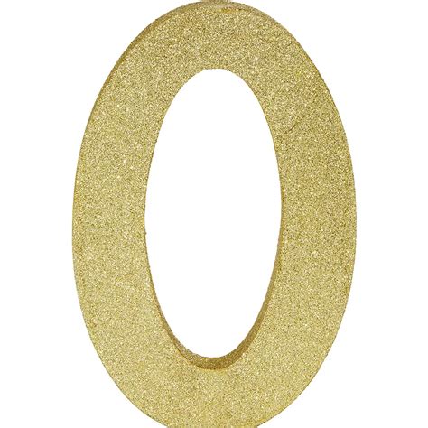 Glitter Gold Number 0 Sign 6in X 9in Party City