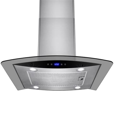 Akdy 30 In Convertible Kitchen Island Mount Range Hood In Stainless