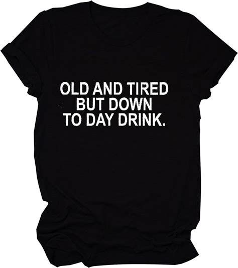 day drink t shirt womens funny letter printed graphic tees cute drinking casual shirt short