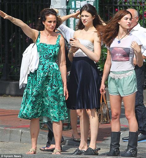 Andie Macdowell And Lookalike Daughters Rainey And Margaret Enjoy A