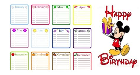 Free Editable Birthday Calendar Template Free Stuff Giveaway