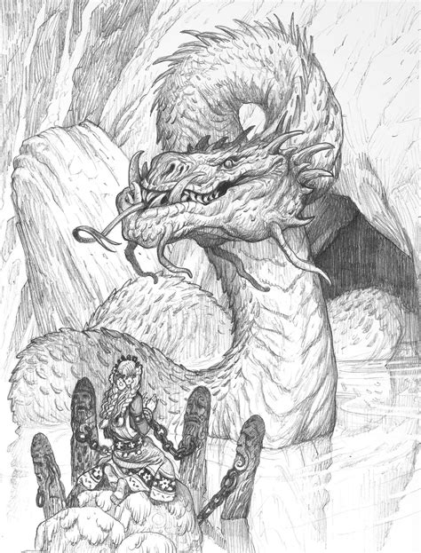 The Basilisk Original Drawing By Justin Gerard — Gallery Gerard