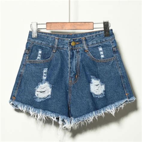 Morefun Women Jean Shorts High Waist Jeans Shorts Ripped Hole Denim Jeans Shorts Fraying Edges