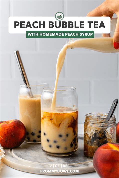 Peach Bubble Tea Milk Tea Recipe Boba Tea From My Bowl