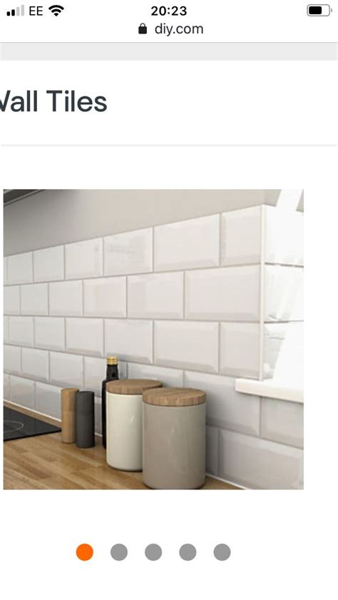 Trentie White Gloss Ceramic Wall Tile Pack Of 48 L200mm W100mm