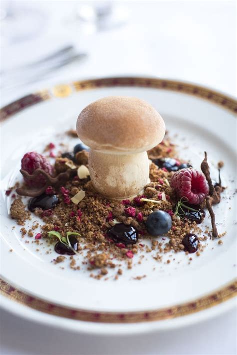 If you've had meals in fine dining restaurants, you probably never underestimate the power of a simple glass. Porcini Ice Cream. | DonalSkehan.com | Fine dining desserts, Michelin dessert, Food