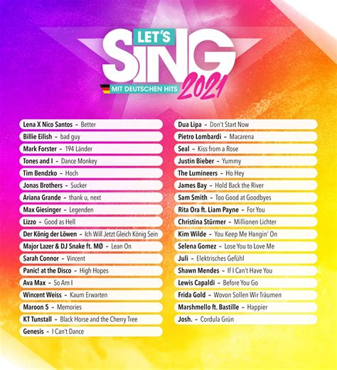 Lets Sing 2021 Gesamte Songliste Des Karaokespiels Veröffentlicht
