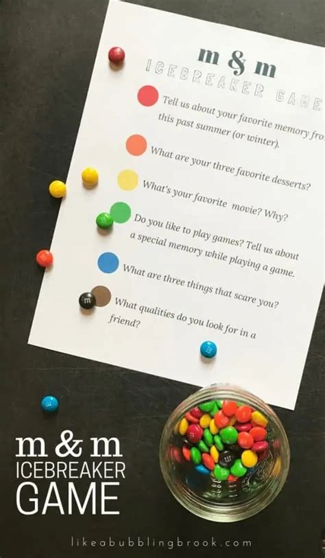 Mandm Game Printable Get To Know You Games Icebreaker