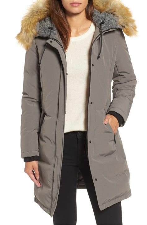 Vince Camuto Down And Feather Fill Parka With Faux Fur Trim Nordstrom