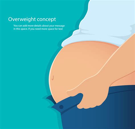 Concept Of Overweight Belly Fat Vector Illustration 540089 Vector Art