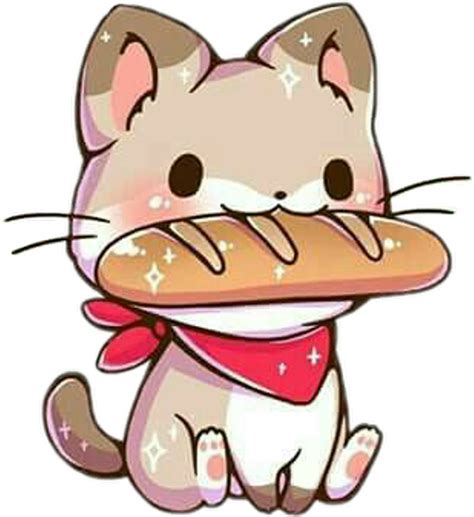 Download Freetoedit Cute Kawaii Cat French Bread Hat