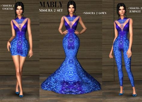Nissura 2 Set Dresses And Jumpsuit At Mably Store Sims 4 Updates