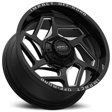 20 Impact Off Road Wheels 826 Gloss Black With Milled Windows Rims