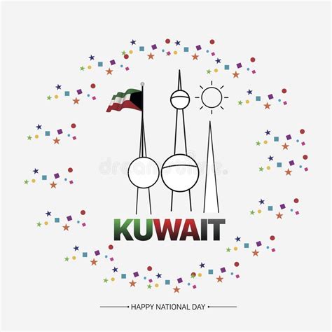 Kuwait National Day Vector Illustration Celebration 25 26 February