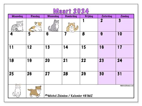 Kalender Maart 2024 481 Michel Zbinden Nl