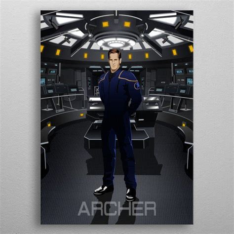 Star Trek Enterprise Captain By John Child Metal Posters