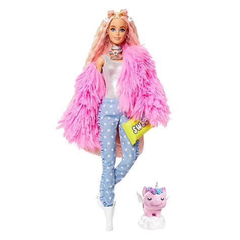 Aaoriginal Barbie Extra Doll Fluffy Coat Extra Long Crimped Hair Doll Flexible Joints Edition