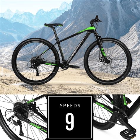 Hyper 29 Carbon Fiber Mens Mountain Bike Blackgreen