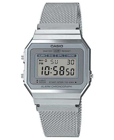 Casio Unisex Digital Stainless Steel Mesh Bracelet Watch 355mm