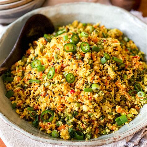 0 total fat, 0 total carbohydrate, 2g fiber, 2g sugars and 2g protein. Cauliflower Fried Rice with Turmeric | Katy's Food Finds