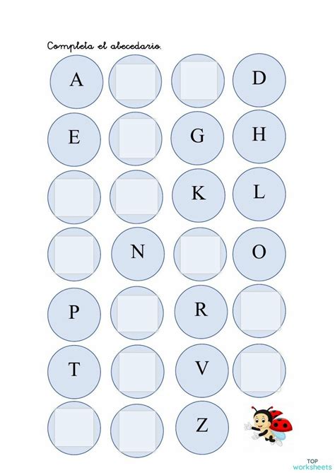 Completa El Abecedario Ficha Para Imprimir Topworksheets