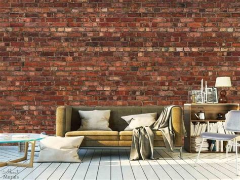 Old Brick Wall Mural Realistic Red Brick Design About Murals