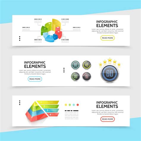 Free Vector Realistic Infographic Horizontal Banners