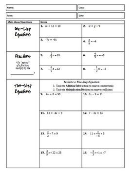 Two step equation maze page 1 line 17qq com. Two-Step Equations Notes & Maze Activity by All Things ...