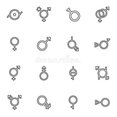 Transgender Symbol Line Icon Outline Vector Logo Illustration Linear Pictogram Isolated On