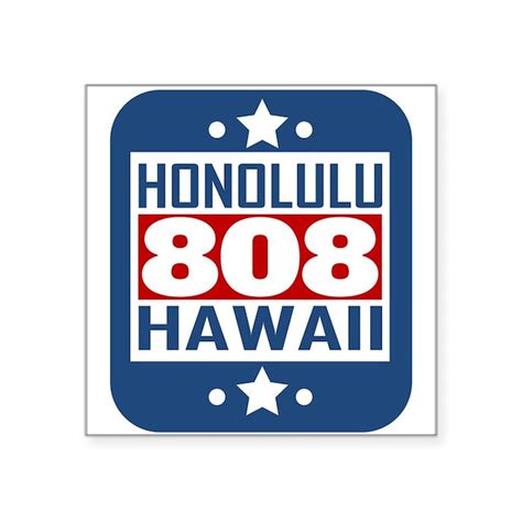 808 Honolulu Hi Area Code Sticker By Areacodesandcities