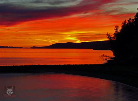Ruby Sunset Over Ocean By Wolfwings1 On Deviantart