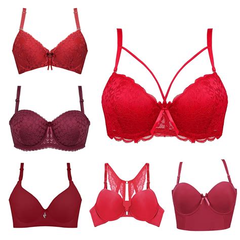 B C Cup Red Bra Christmas Sexy Bras For Women Lace Lingerie Fashion Underwire Bralette New Year