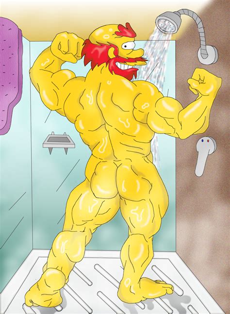 Rule 34 Ass Beard Groundskeeper Willie Human Looking At Viewer Male