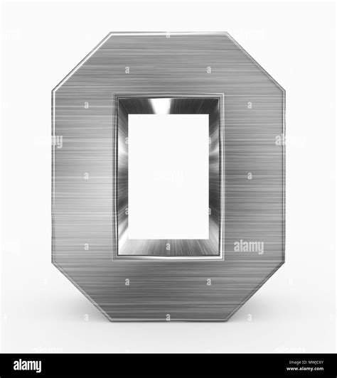Letter O 3d Cubic Metal Isolated On White 3d Rendering Stock Photo