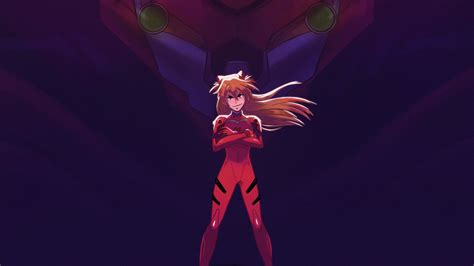1920x1080 Asuka And Her Unit 02 From Evangelion Laptop Full Hd 1080p Hd