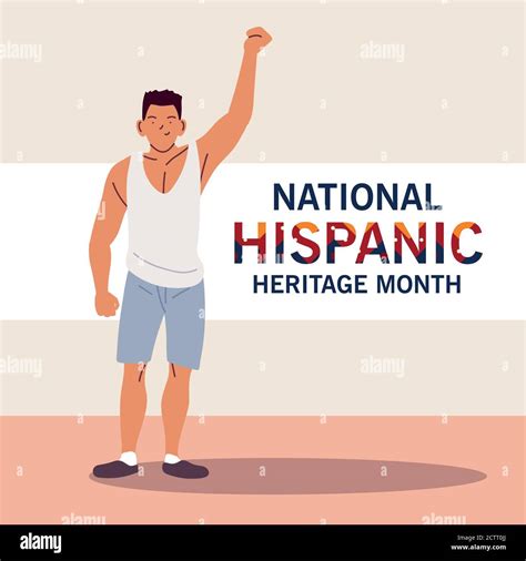 National Hispanic Heritage Month With Latin Man Cartoon Design Culture