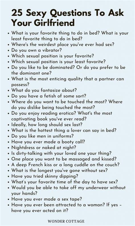Questions To Ask Your Girlfriend Wonder Cottage Fun Questions