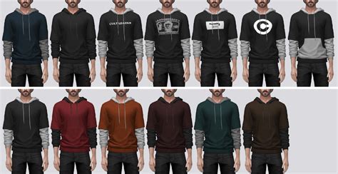 Layered Sleeve Hoodie Darte77 Custom Content For Ts4 Sims 4 Men