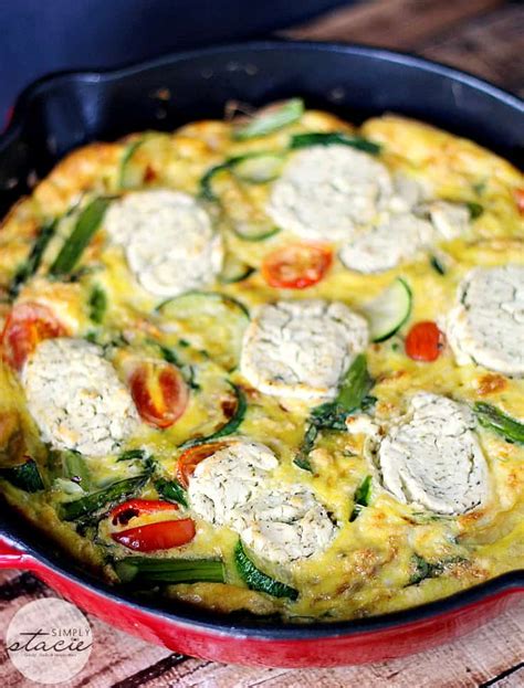 Spring Vegetable And Goat Cheese Frittata Simply Stacie
