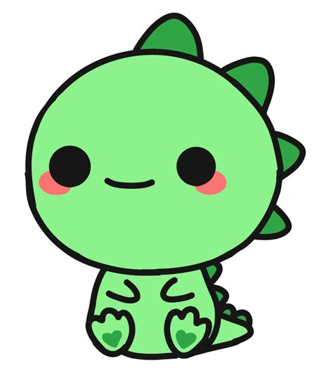 Cute Dragon Green Animal Sticker By Luna Cute Animal Drawings