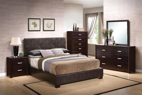 Coaster Andreas Vinyl Upholstered Low Profile Bedroom Set Cappuccino
