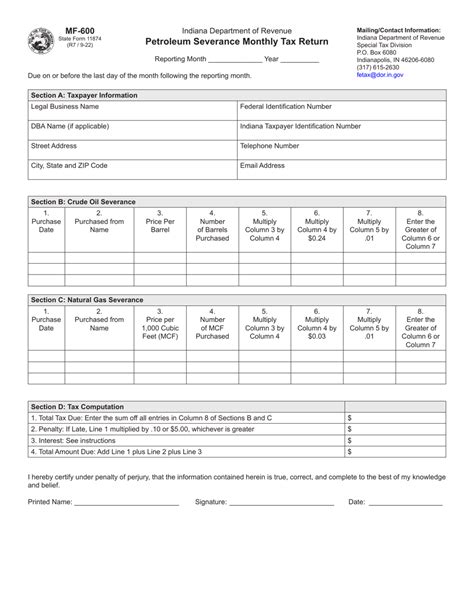 Form Mf 600 State Form 11874 Fill Out Sign Online And Download