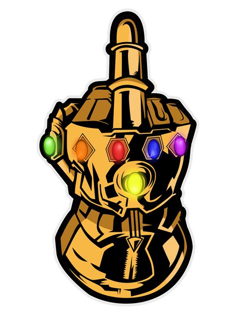 See more ideas about stickers packs, stickers, sticker design. Thanos's Glove Giving the middle finger | 4 Graphic ...