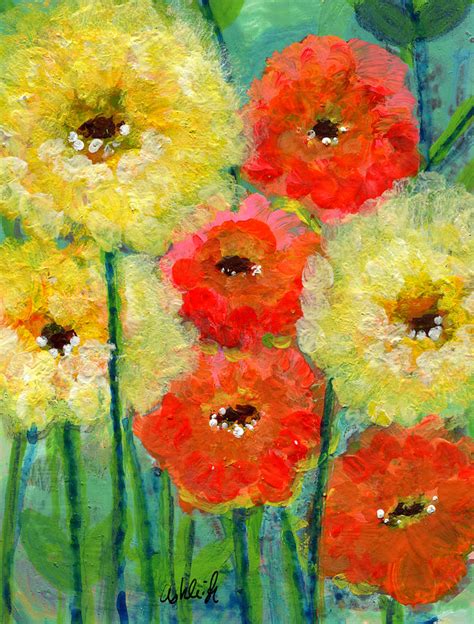 Bright Colored Flowers Shine Painting By Ashleigh Dyan Bayer