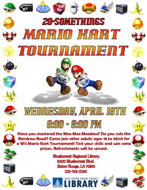 20somethings Mario Kart Tournament East Baton Rouge Parish Library