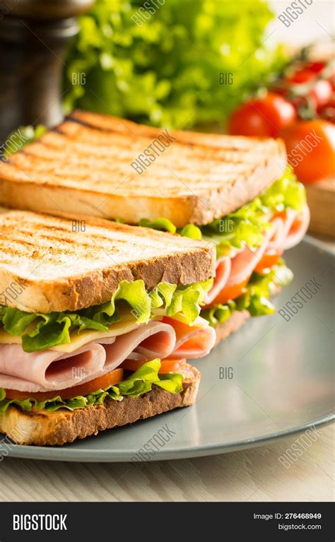 Close Two Sandwiches Image And Photo Free Trial Bigstock